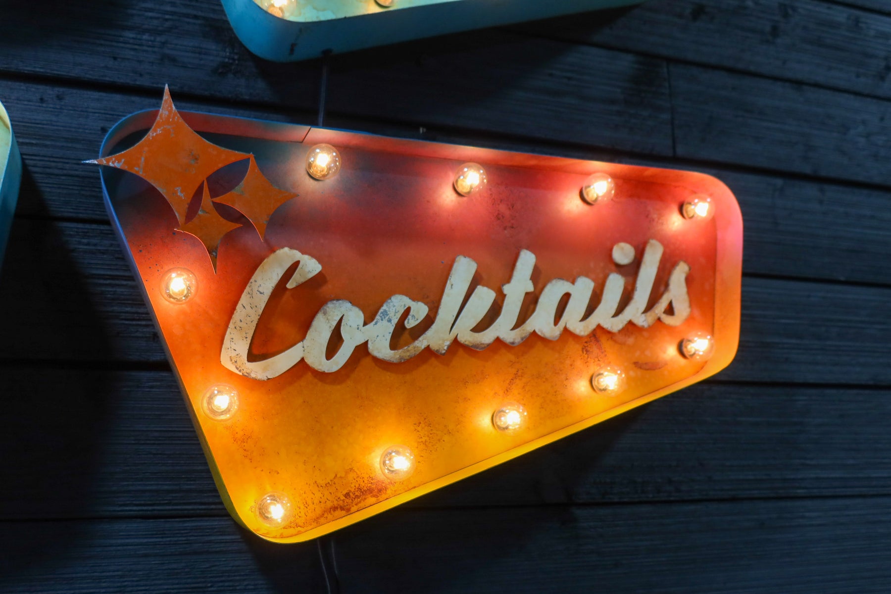 Cocktails Retro Mid Century Modern 3D Layered Acrylic Sign 